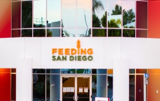 View of Feeding San Diego sign outside of office