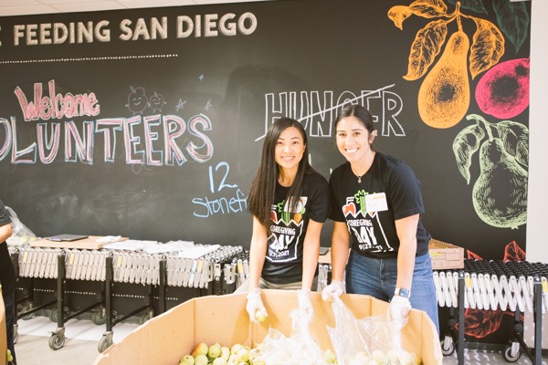 Volunteers from BioMed Realty in Feeding San Diego's distribution center