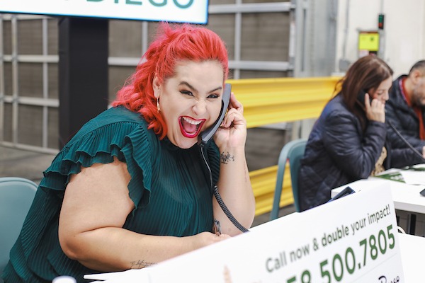 MMM Telethon 2022-113 Chef Claudia smiling while on the phone