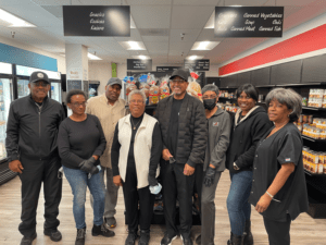 Volunteers inside the Daily Bread Marketplace