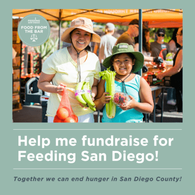 Graphic with a photo of a girl and her mom holding produce and text reading 