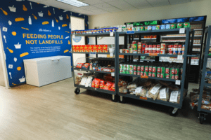 Shelves inside the Feeding San Diego Marketplace