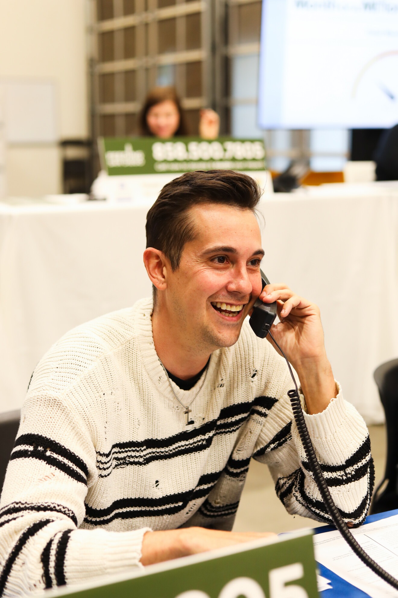 A man talking on the phone